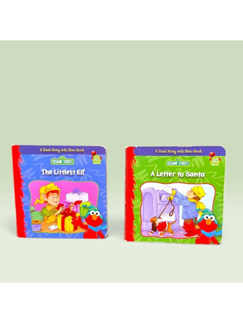 Sesame Street Christmas MINI read Along with Elmo Board Book Set Preowned
